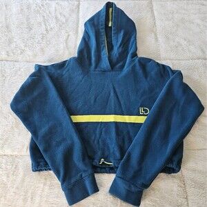 LLD Cropped Hoodie Sweatshirt Size M. Blue with Yellow detail.